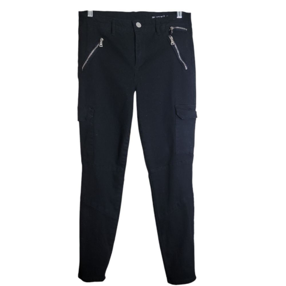 Blank NYC black cargo jeans womens Ssze 28 mid rise skinny utility zip
